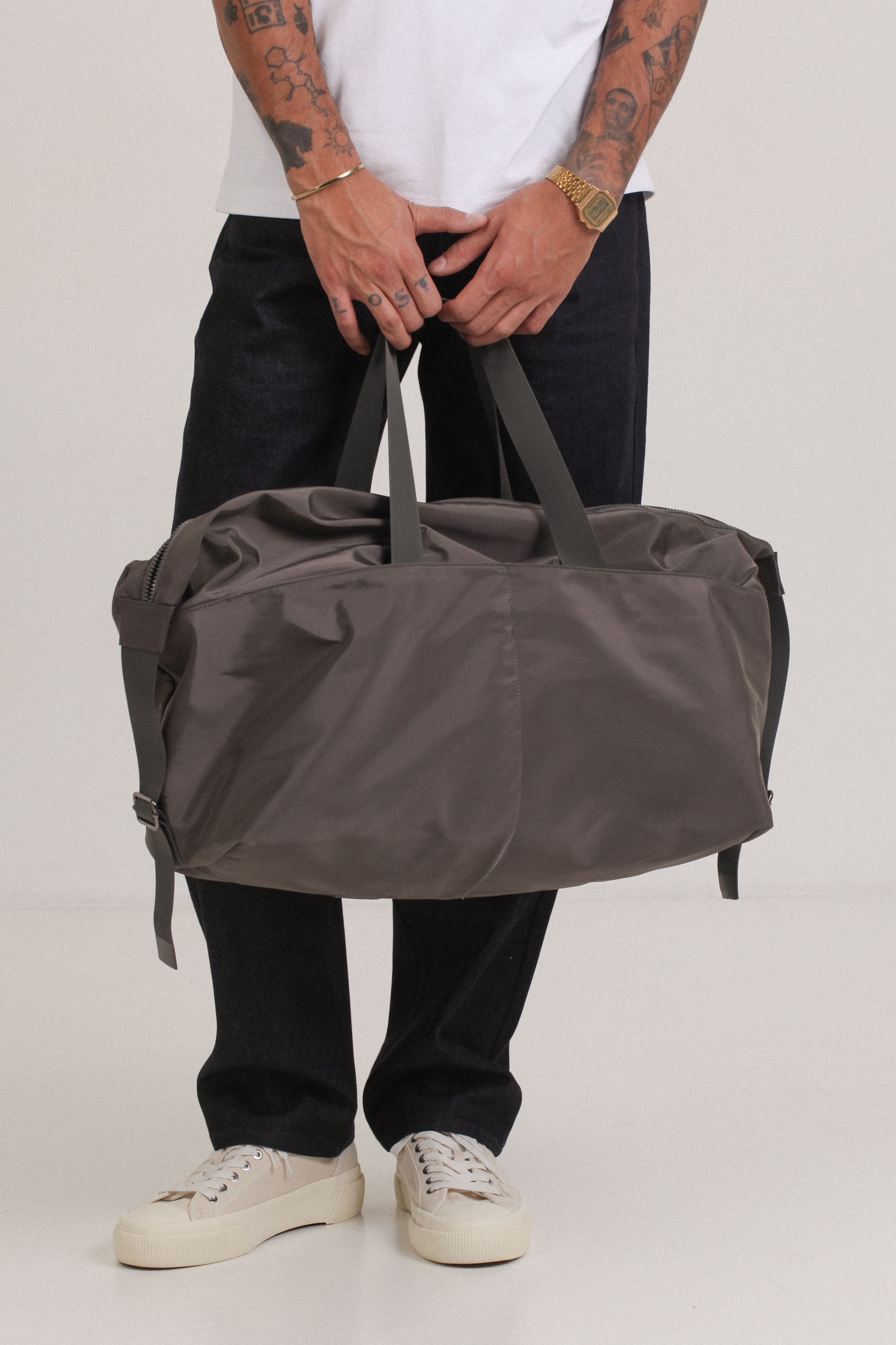 ★athe★ RUBAN Dark Grey Ribbon Duffel Bag Head Pro X Duffle Bag L BK (260113)